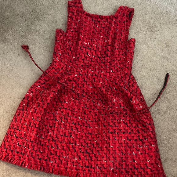 Red Tweed Dress Oscar De La Renta - Picture 2 of 6